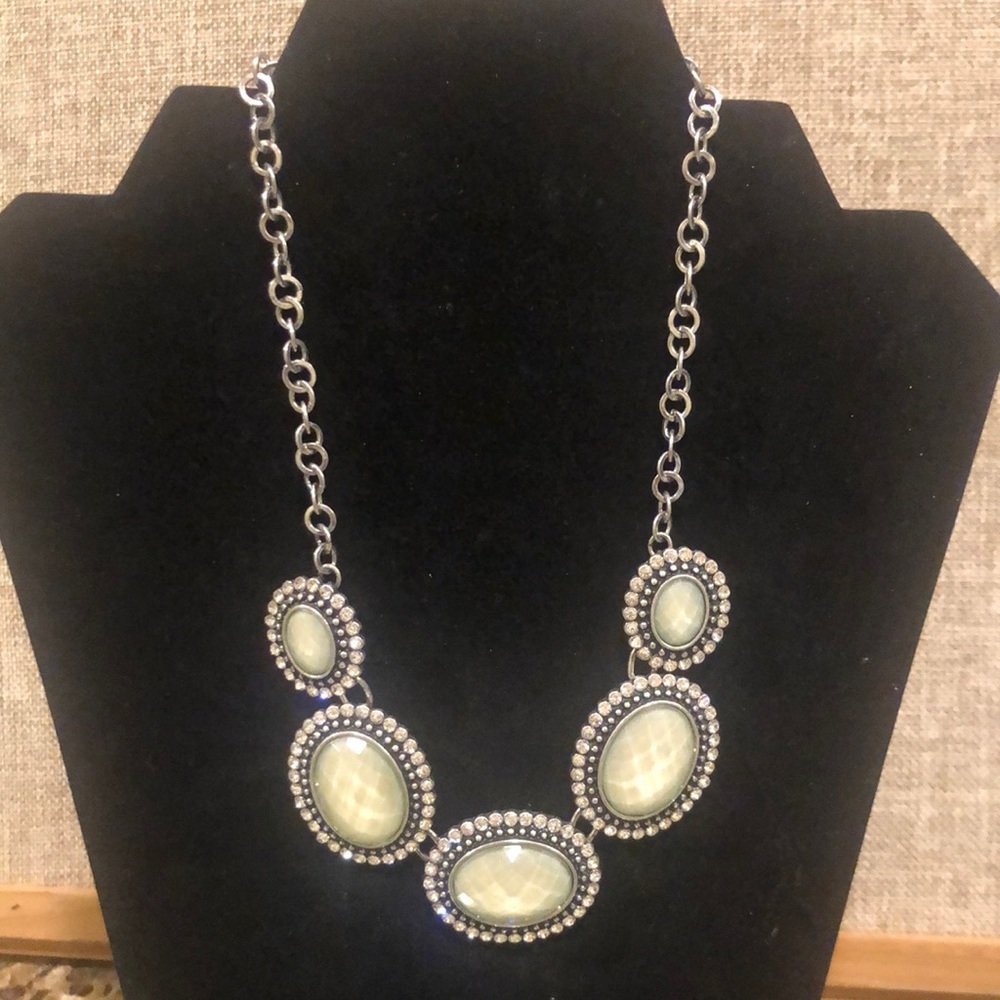 Rhinestone statement necklace.